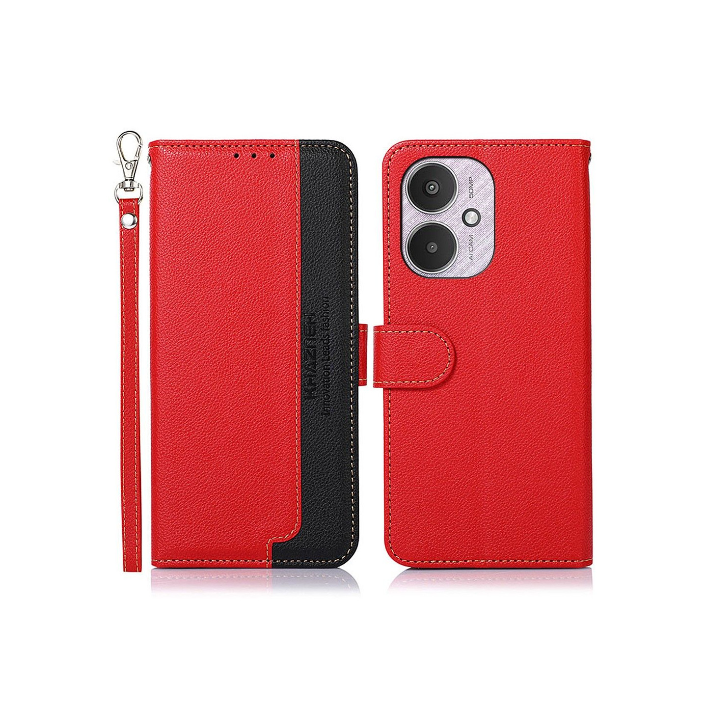 KHAZNEH Pung etui til Xiaomi Redmi 13C - Rød - sort