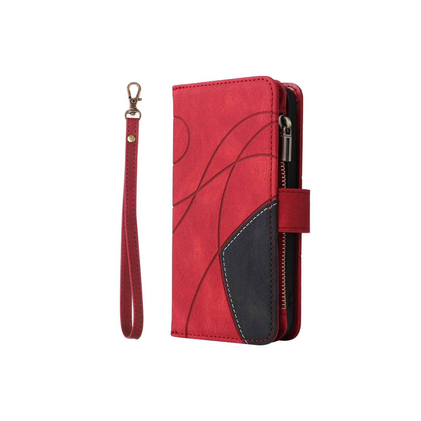 KT Wallet Case for Xiaomi Redmi 13C - Red - Black