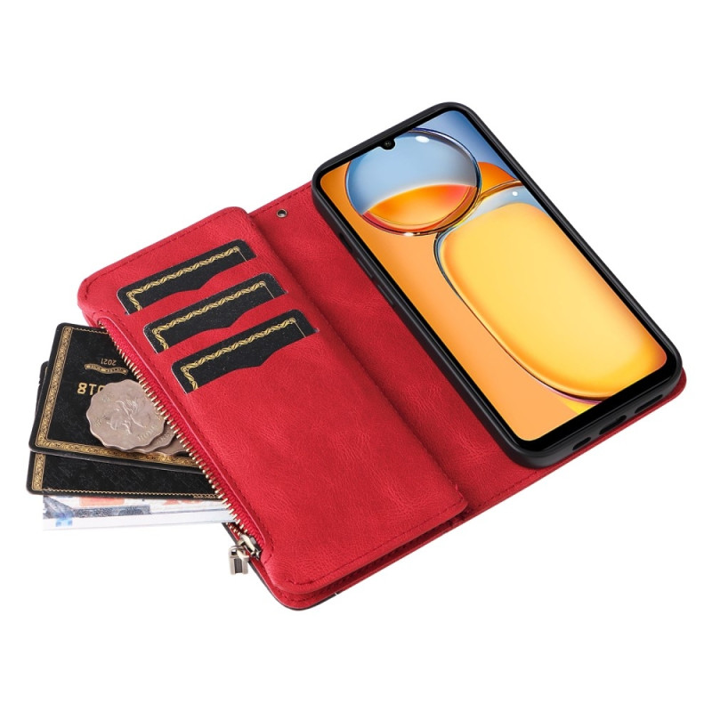 KT Wallet Case for Xiaomi Redmi 13C - Red - Black