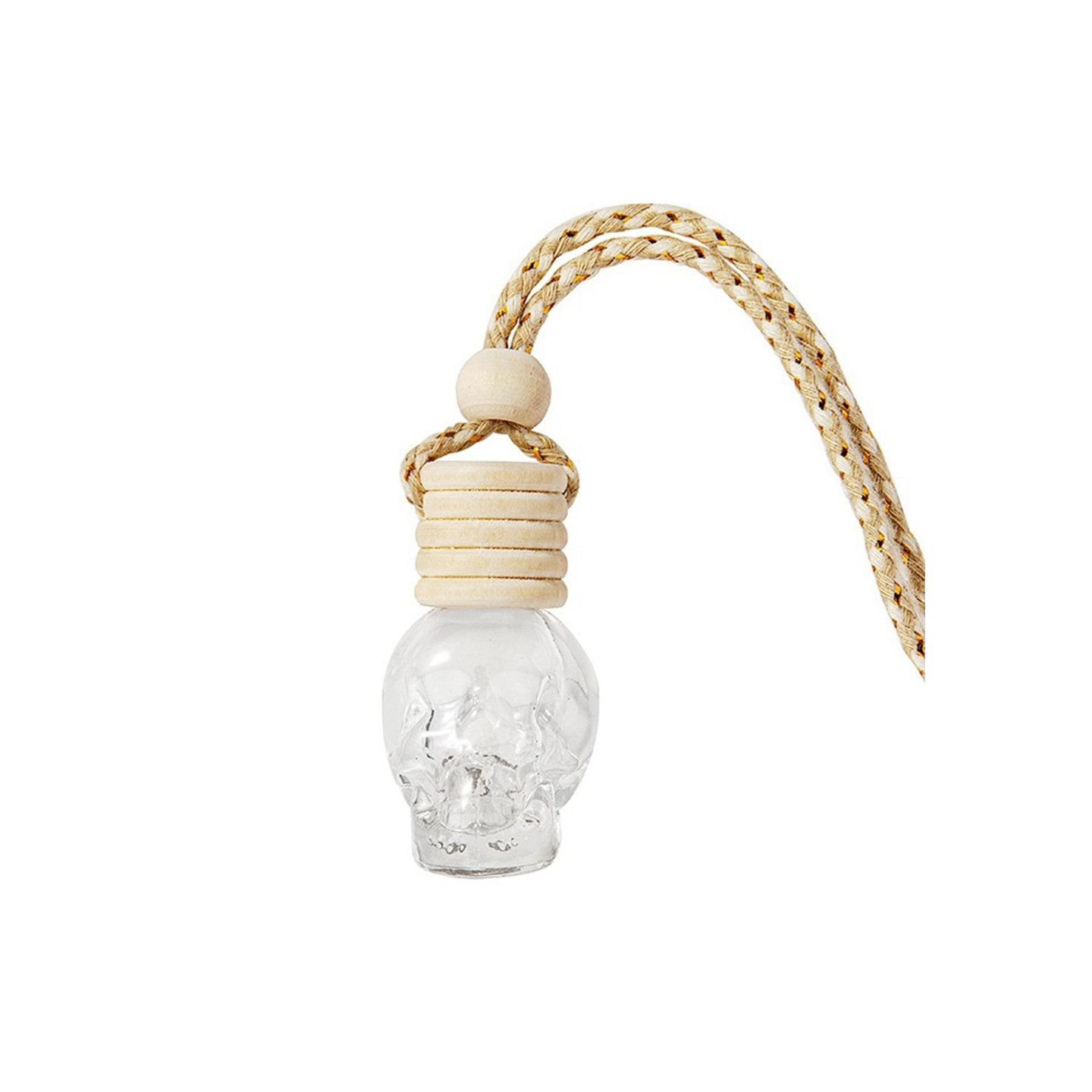 skull glass bottle perfume bottle wooden lid container liquid