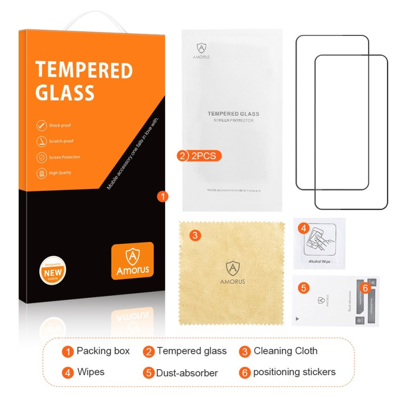 AMORUS til Samsung Galaxy S24 Skjermbeskyttere i Herdet Glass 2 - Pack