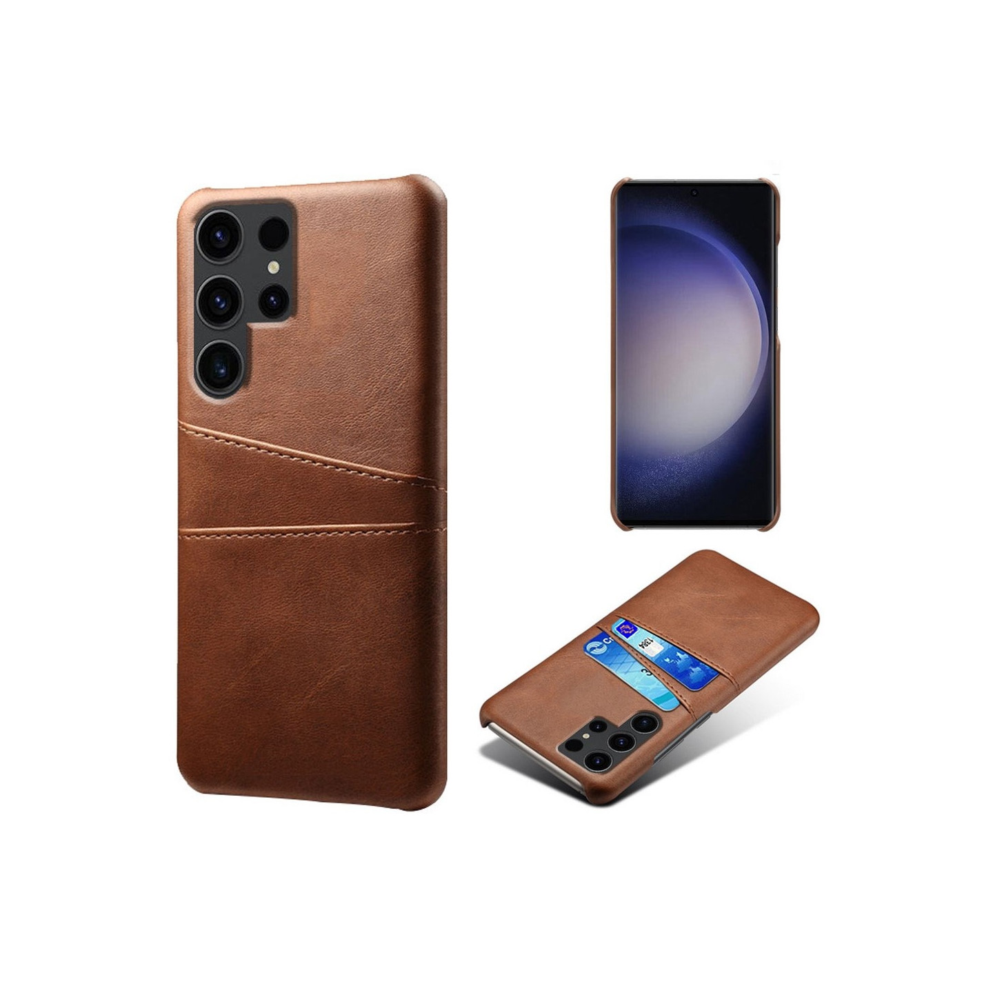 Samsung Galaxy S24 Ultra KSQ Pu - Leather Coated Shell Hard Case