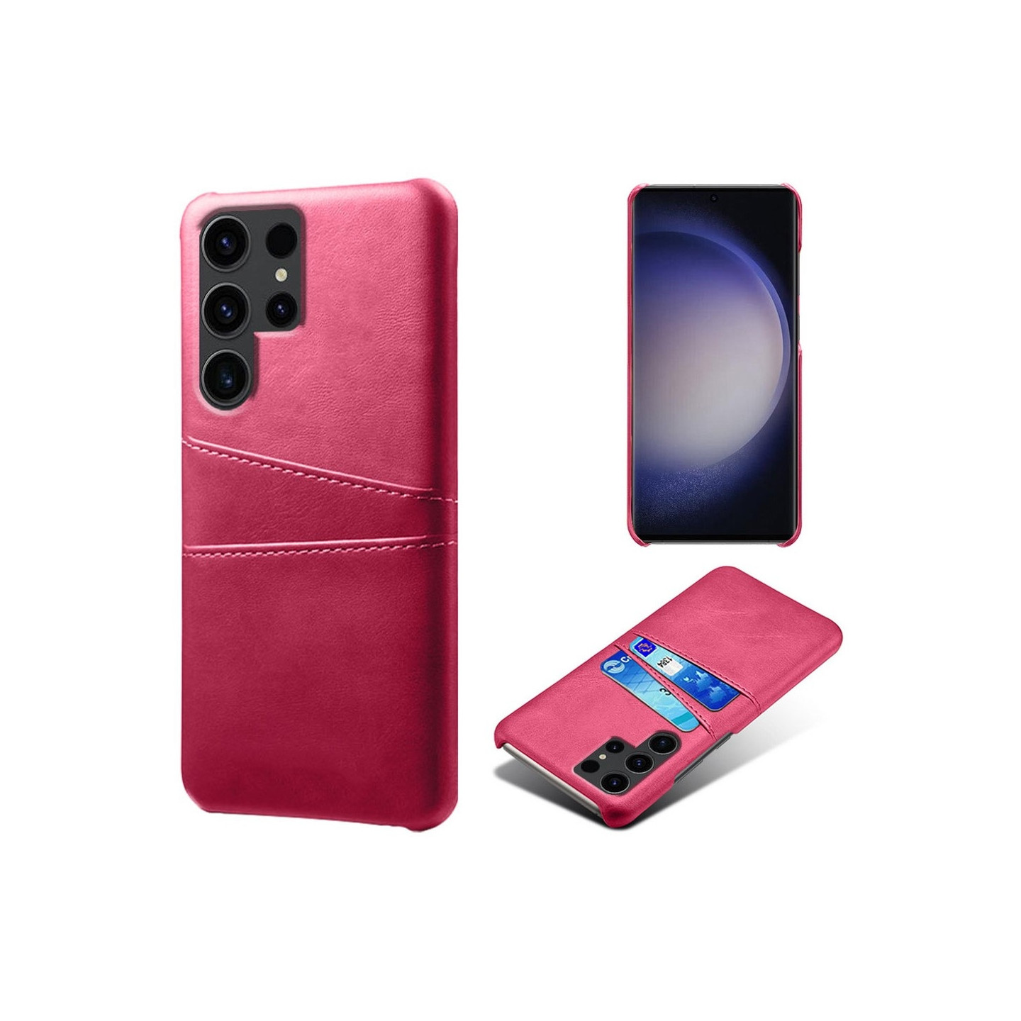 Til Samsung Galaxy S24 Ultra KSQ PU - læderbelagt skal hårdt etui