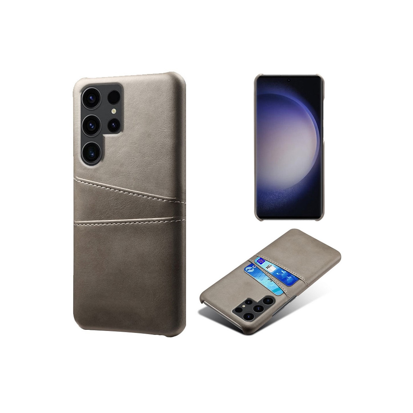 Til Samsung Galaxy S24 Ultra KSQ PU - læderbelagt skal hårdt etui