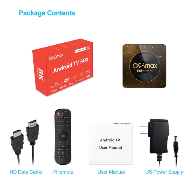 G96max 4+32GB 8K Ultra HD Smart TV Box H616 Android 13.0