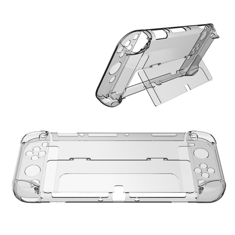 Compatible with Nintendo Switch OLED Protector Transparent Case with Kickstand