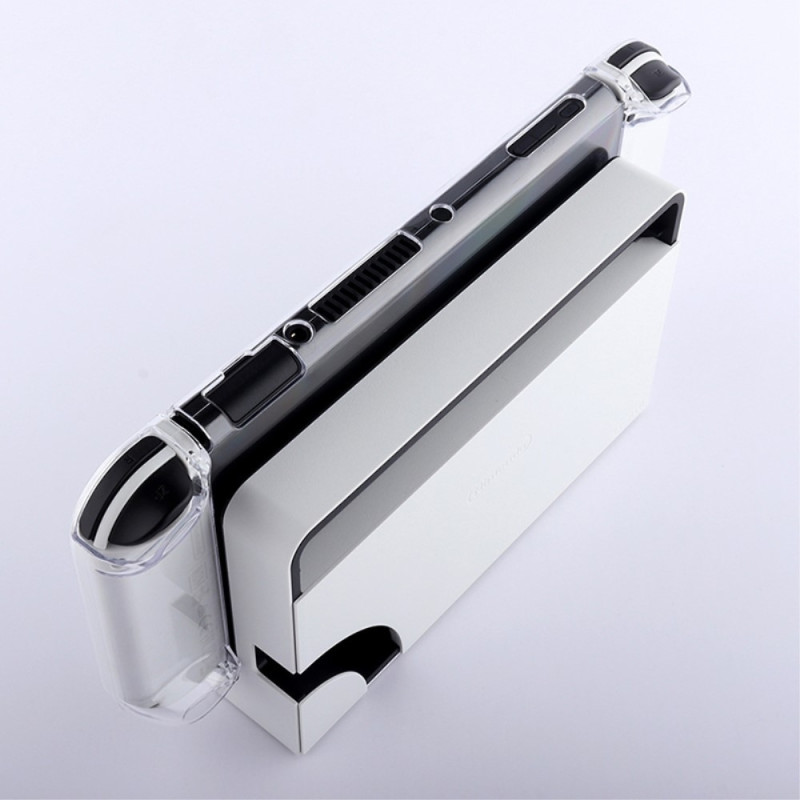 Compatible with Nintendo Switch OLED Protector Transparent Case with Kickstand