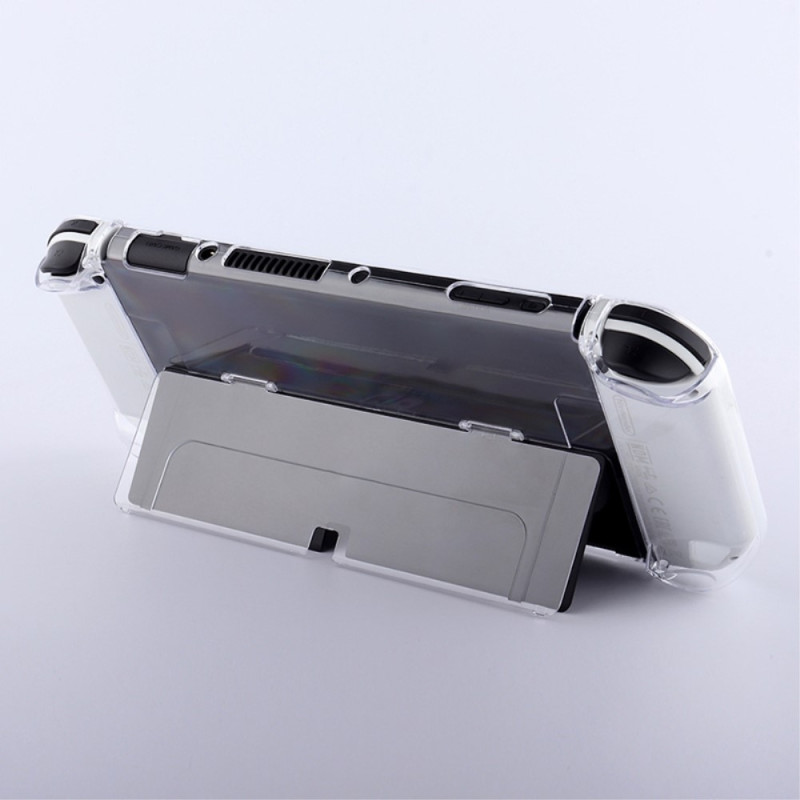 Compatible with Nintendo Switch OLED Protector Transparent Case with Kickstand