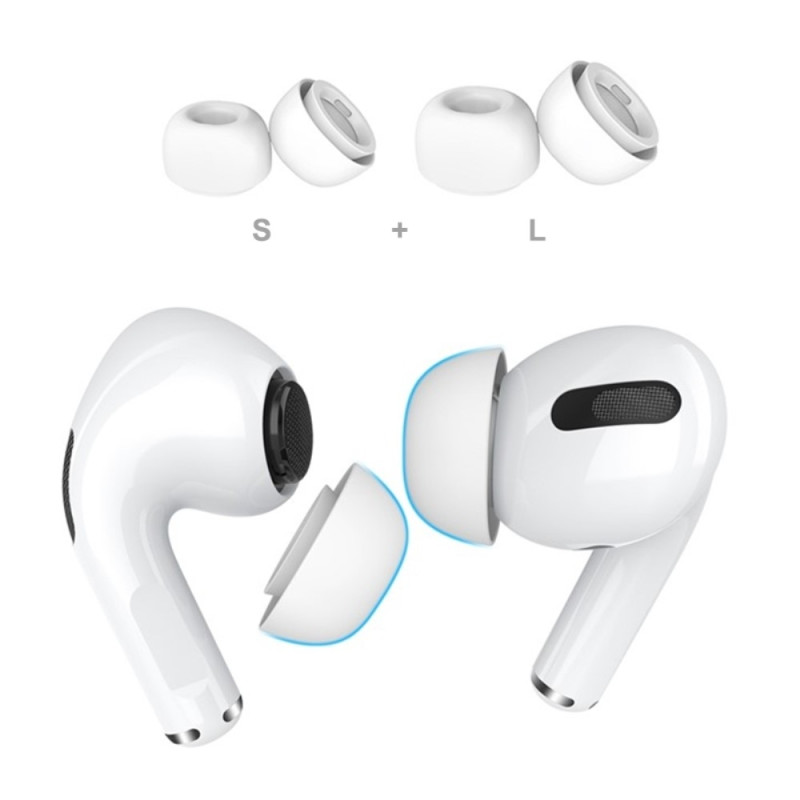 2 pairs of earphone tips for Apple AirPods Pro 2, size: S+L