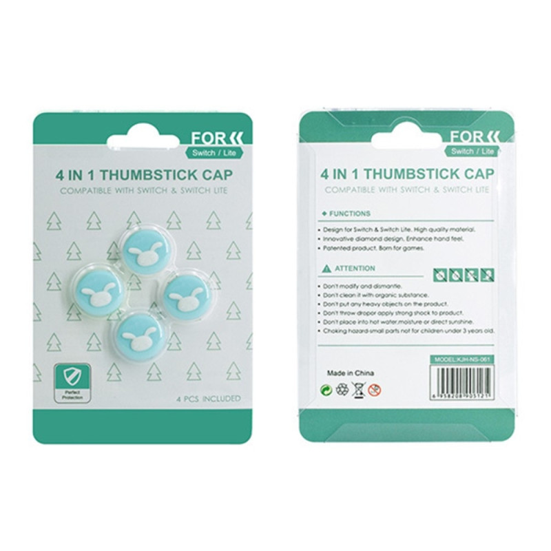 Compatible with Nintendo Switch Switch Lite Cartoon Silicone Buttons - Blue+White