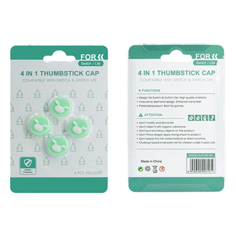 Compatible with Nintendo Switch Switch Lite Cartoon Silicone Buttons - Green+White