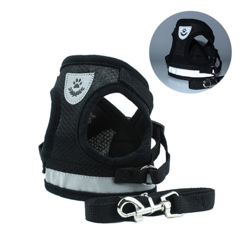 Reflective Dog Harness for Small Medium Dog - Black/L
