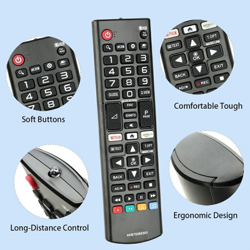 TV remote control Replacement for AKB75095303 For LG TV