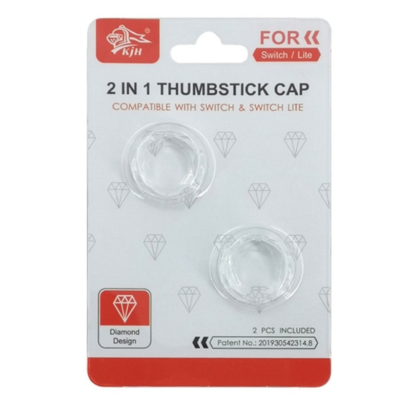 2 stk Kompatibel med Nintendo Switch Switch Lite Joystick Thumb Stick Grip - Gennemsigtig