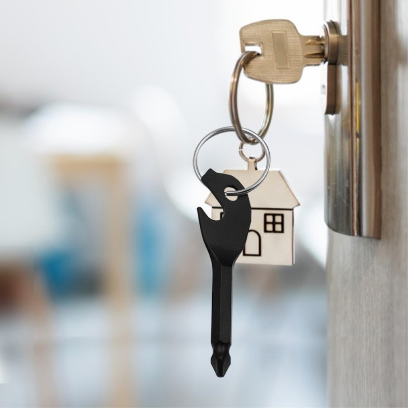 Portable Bottle Opener Key Design Mini Phillips Screwdriver