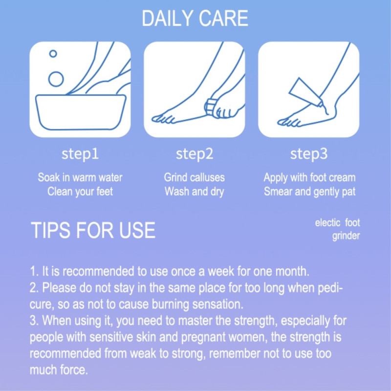 Electric foot grinder two speeds Pedicure tool calluses