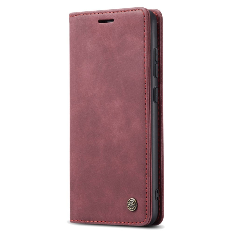 CASEME Retro Wallet Case for Samsung Galaxy S23 FE - Wine Red