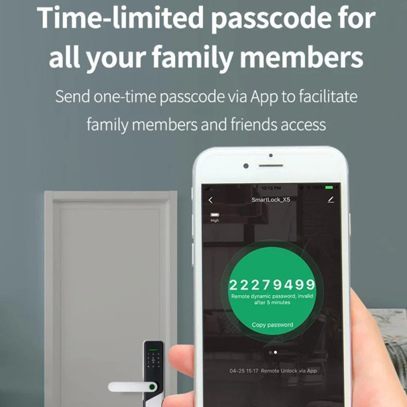 Electronic Lock A1 Tuya WiFi Fingerprint Smart Door Lock Dynamic Password NFC