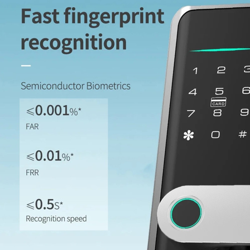 Smart dørlås Elektronisk lås A1 Tuya WiFi Fingeraftryk Dynamisk adgangskode NFC