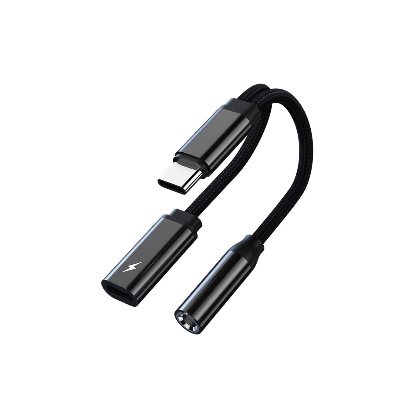 USB - C mann til 3,5 mm+USB - C kvinnelig hodetelefonadapter AUX - splitter