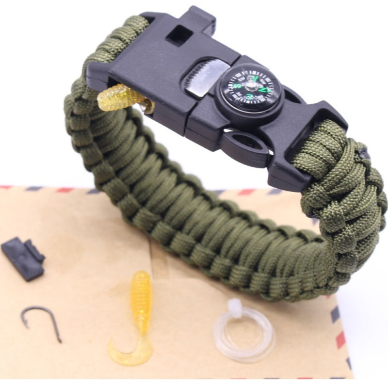 Overlevelsesarmbånd Survival Emergency Armbånd - Army Green