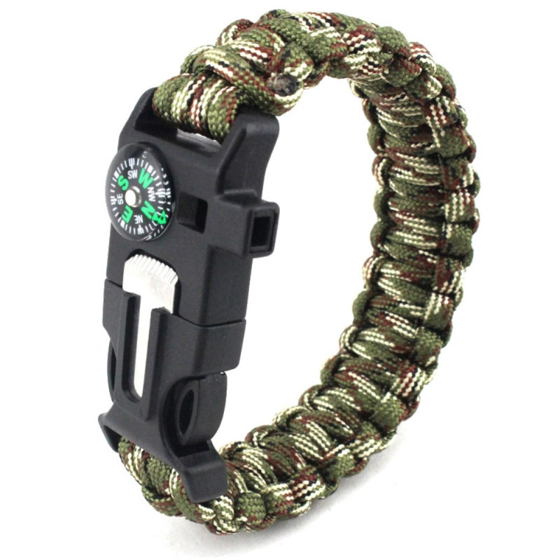 Survival Bracelet Survival Emergency Bracelet - Green Camouflage