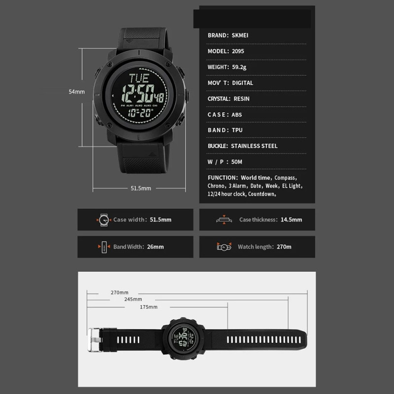 Armbåndsur Armbåndsur Watch Outdoor Sports 12 / 24H