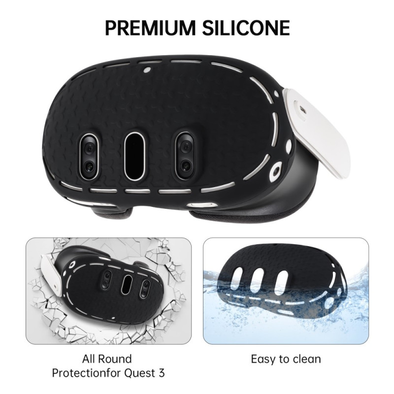 For Meta Quest 3 VR Protective Shell Silicone Anti Dust Drop Protection