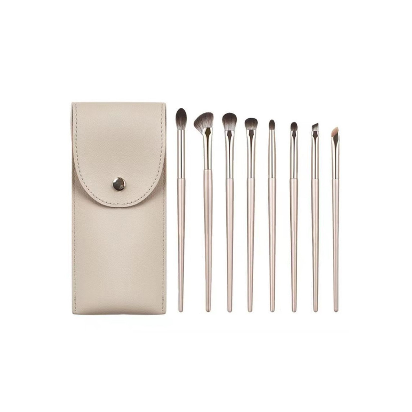 8 stk Øyenskygge børstesett Soft Fiber Eye Makeup - børster+veske