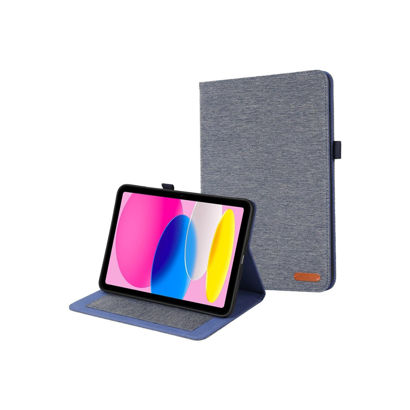 For iPad 10.9 (2022) Tablet Case Cover Cloth Texture - Blue
