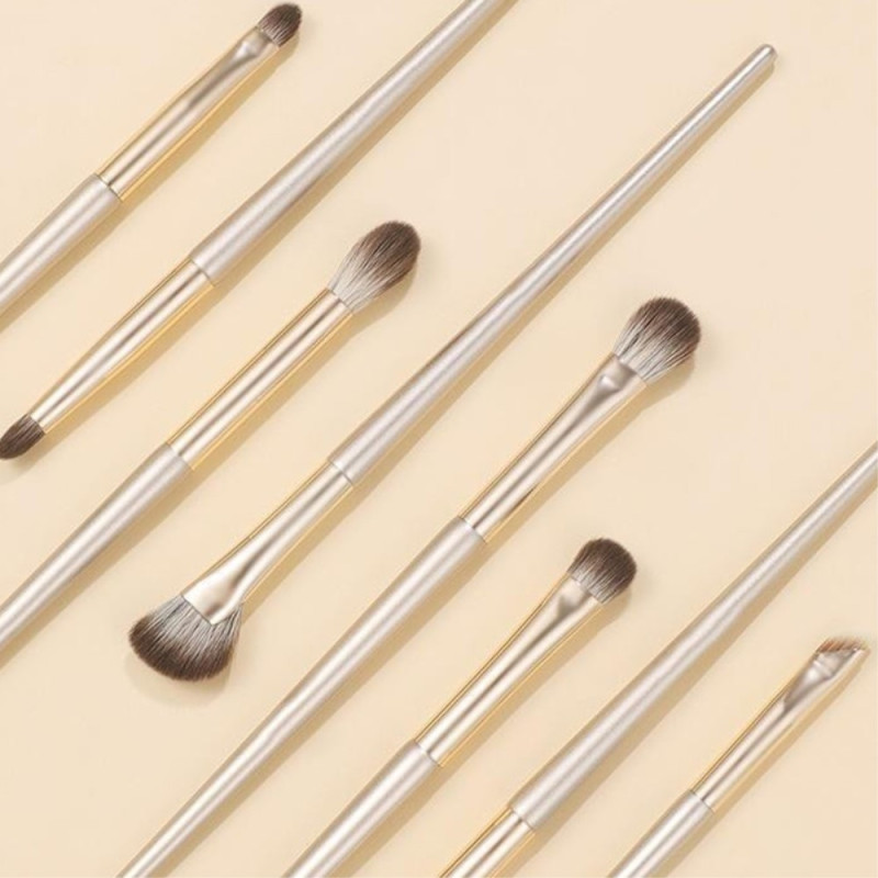 8 stk Øyenskygge børstesett Soft Fiber Eye Makeup - børster+veske