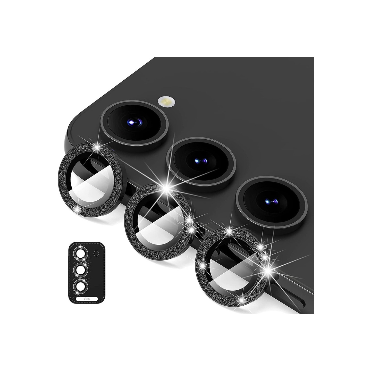 ENKAY Til Samsung Galaxy S24 Kamera Linsebeskytter Hærdet Glas Glitter