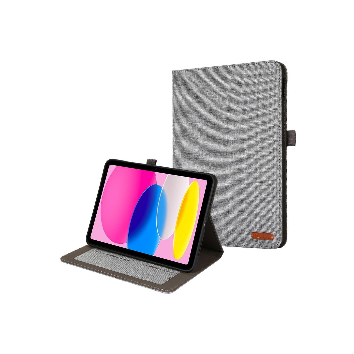For iPad 10.9 (2022) Tablet Case Cover Cloth Texture - Gray