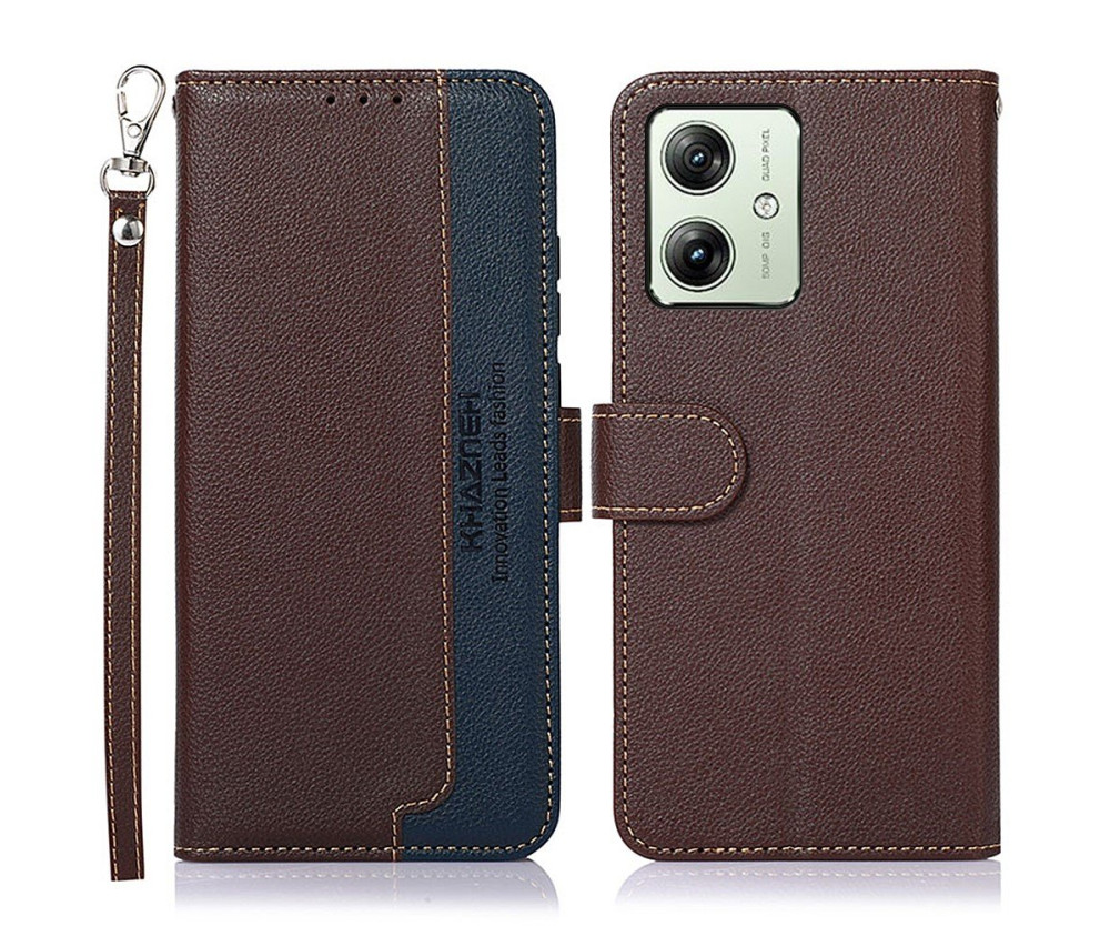 Motorola Moto G54 5G KHAZNEH Plånboksfodral - Brun/Blå