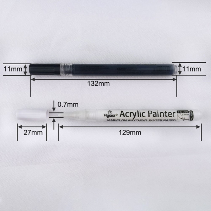 2 pcs 1 Black 1 White Acrylic color pen color marker for glass paper stone