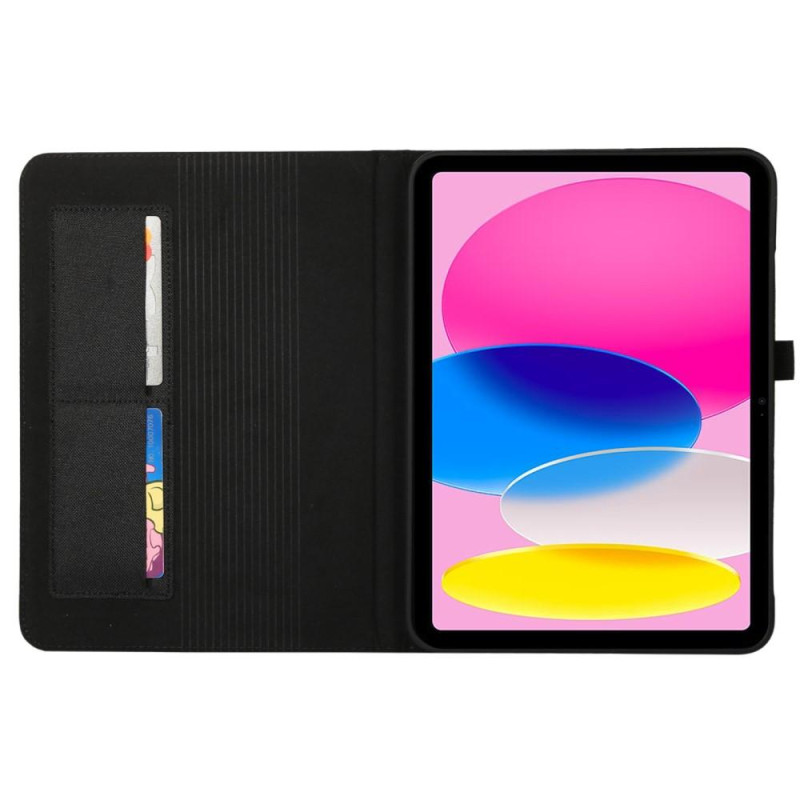 For iPad 10.9 (2022) Tablet Case Cover Cloth Texture - Black