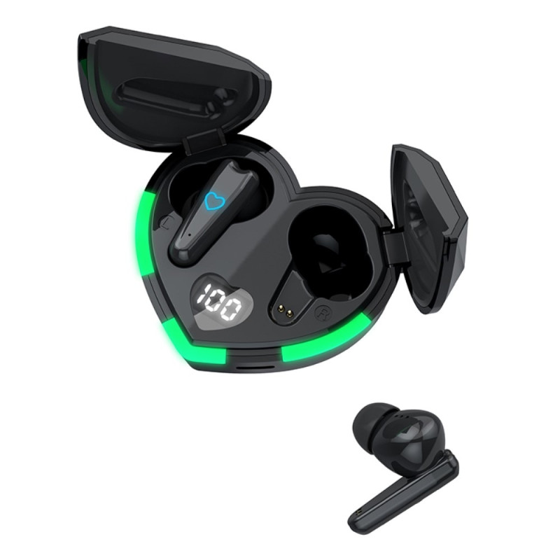 Bluetooth 5.3 In - Ear kuulokkeet + sydänlatauskotelo - musta