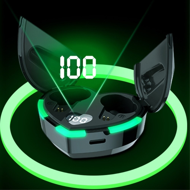 Bluetooth 5.3 øretelefoner + hjerteladetui - svart