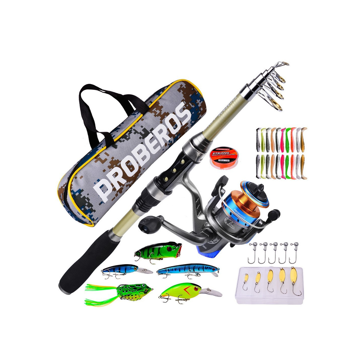1,8 m Fiskestang Kastestang Spinnestang Combo Sæt fiskehjul lokkemad