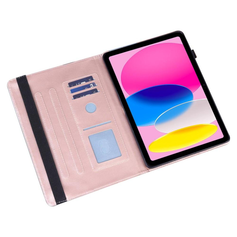 Til iPad 10.9 (2022) Tabletetui Cover Blomsterprægning - Rose Gold