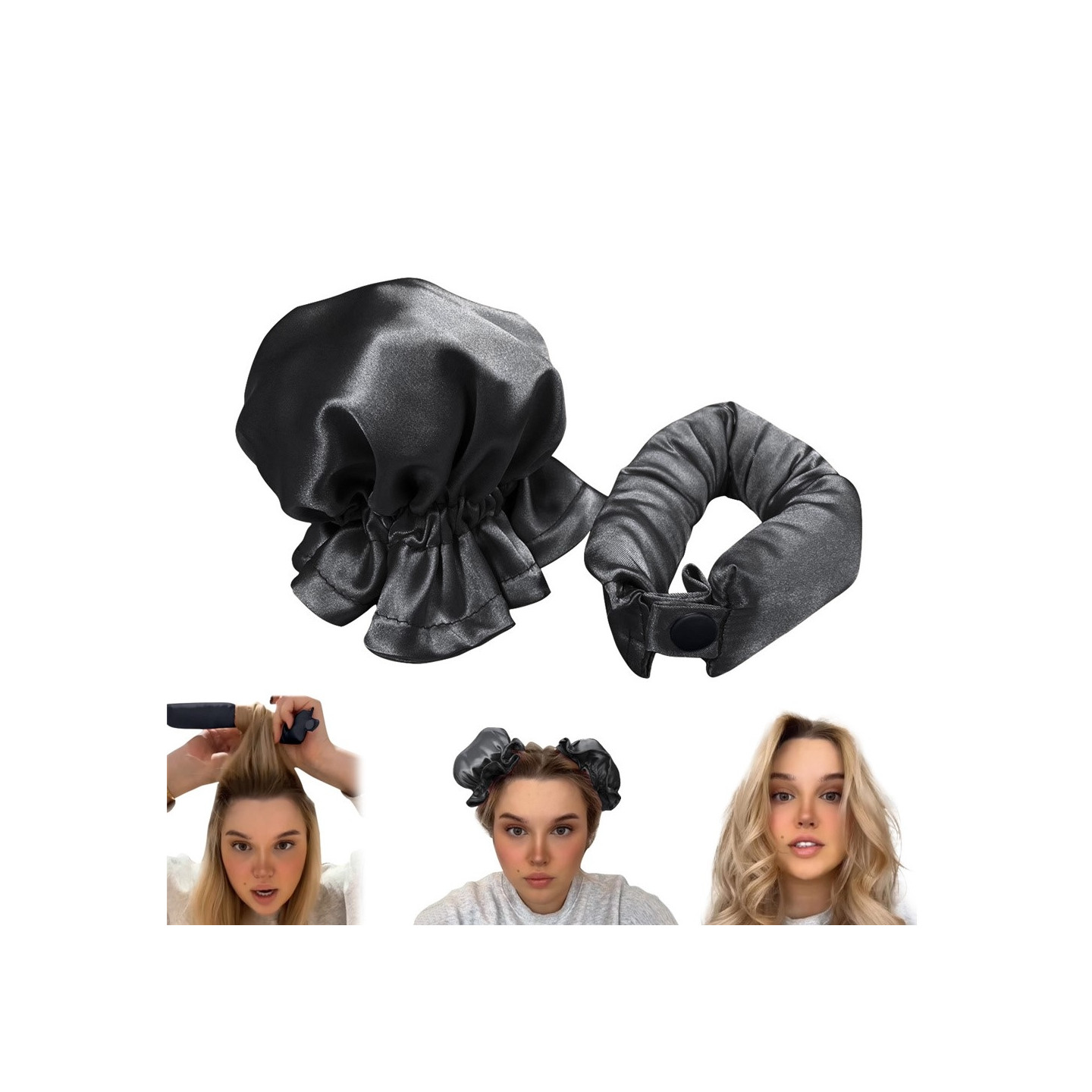 Overnight Hair Curler Bun Maker Hårkrøllingsverktøy med hårbeskytter