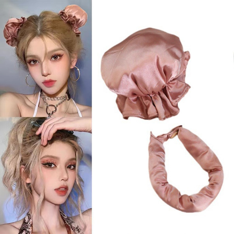 Overnight Hair Curler Bun Maker Curling Tool med hårbeskyttelse