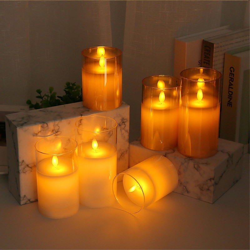 3 kpl Moving Flame Candle Light Decor LED - valo kaukosäätimellä