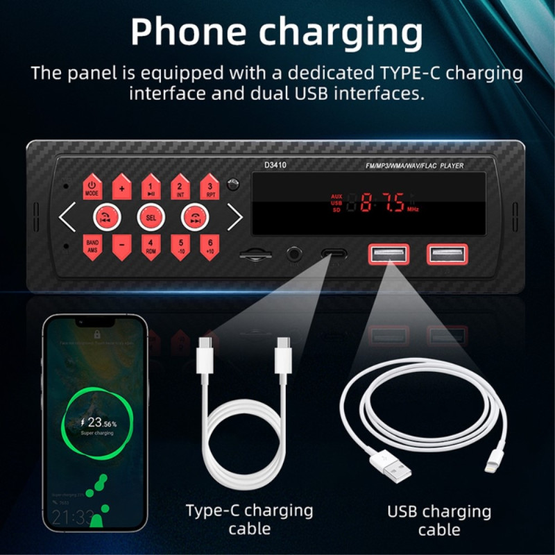 Car Bluetooth MP3 Player Car Stereo TF Card U - Disk FM Radio