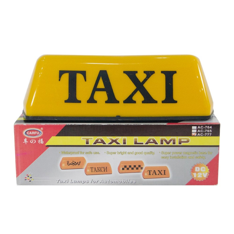 12V Universal Magnetisk Taxi Skilt Taklampe LED Lampe - Gul