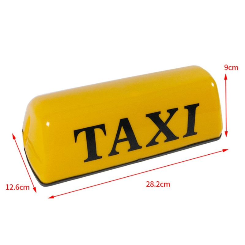 12V Universal Magnetisk Taxi Skilt Taklampe LED Lampe - Gul