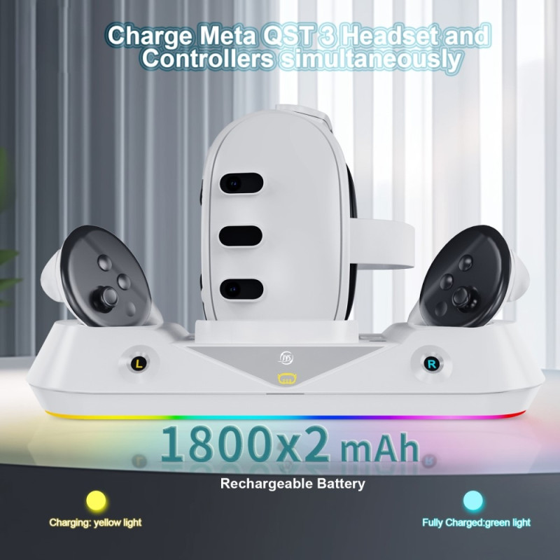 Meta Quest 3 VR Headset Controller Control Charging Dock