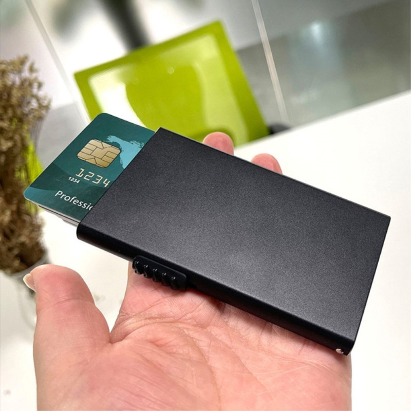 RFID Blocking ID Card Case Credit Card Holder Pop Up