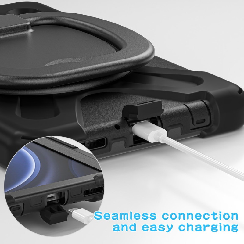 For Samsung Galaxy Tab A9 Case PC+Silicone Tablet Cover with Rotating Kickstand