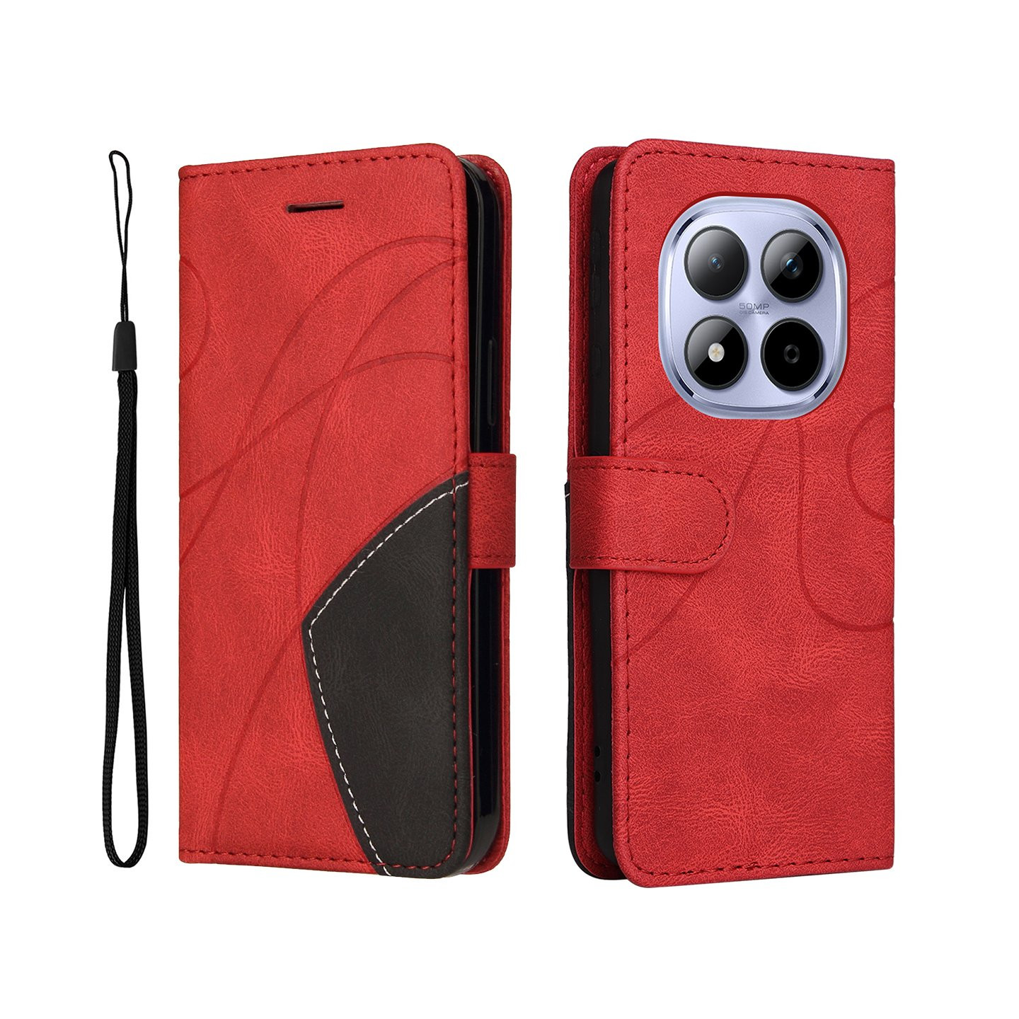 Til Xiaomi Redmi Note 15 Pro 5G KT-serie-1 dobbeltfarve tegnebog